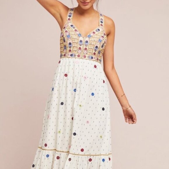 Anthropologie Dresses & Skirts - Anthropologie Payal Pratap Nora Midi Embroidered Dress